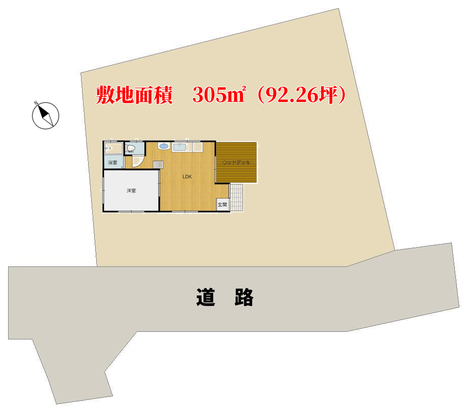 千葉県館山市神余の中古別荘　敷地図　南総ユニオン株式会社