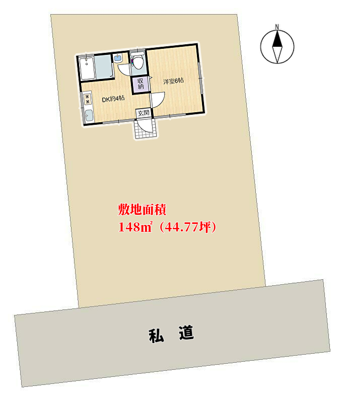 館山市波左間の別荘　敷地図