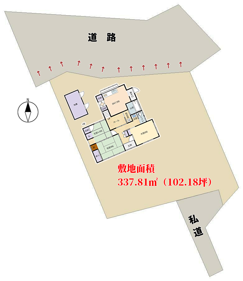 千葉県館山市大賀の物件敷地図
