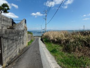 千葉県いすみ市岩船の海が見える売地　広い敷地　房総の別荘用地　振り返り海との距離感