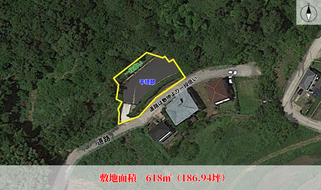 海遠望売地 鴨川市花房 618㎡(186.94坪) 980万円 物件概略図
