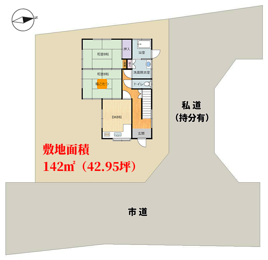 千葉県館山市見物の中古住宅　敷地概略