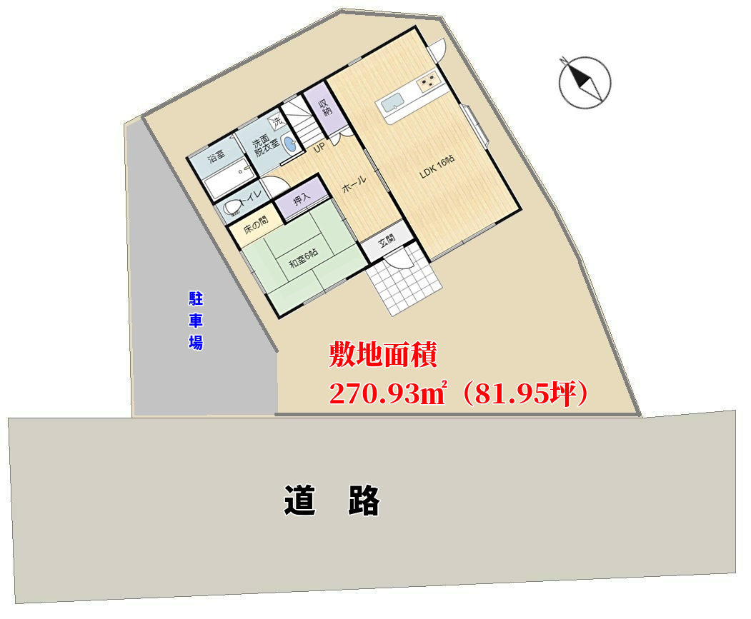 千葉県館山市館山の戸建,敷地概略図