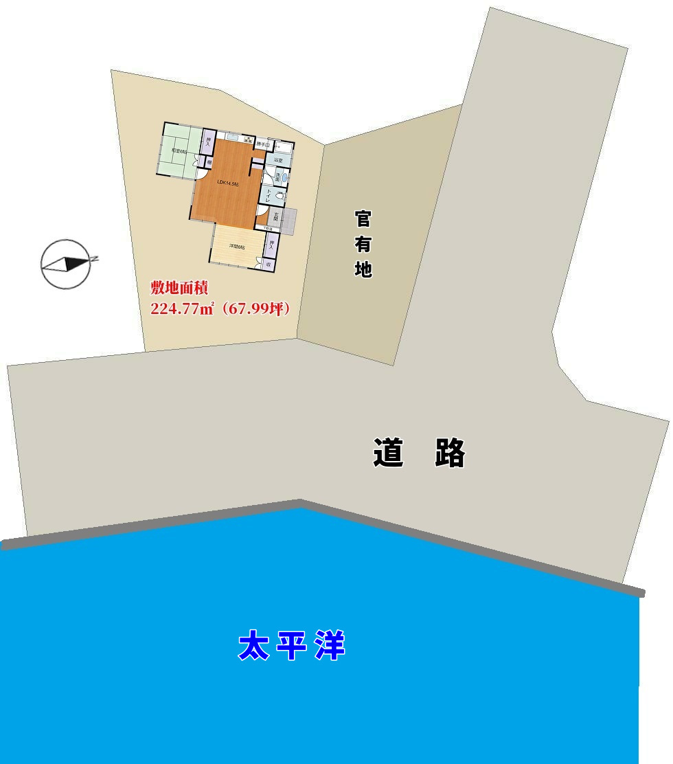 千葉県南房総市千倉町川口海前戸建ての敷地概略