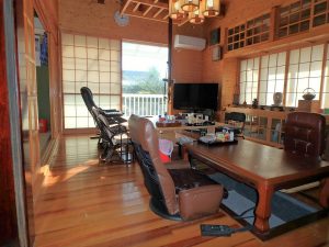 千葉県南房総市白浜町滝口の不動産、海が見える別荘・保養所、海一望、ＬＤＫは囲炉裏と堀炬燵付