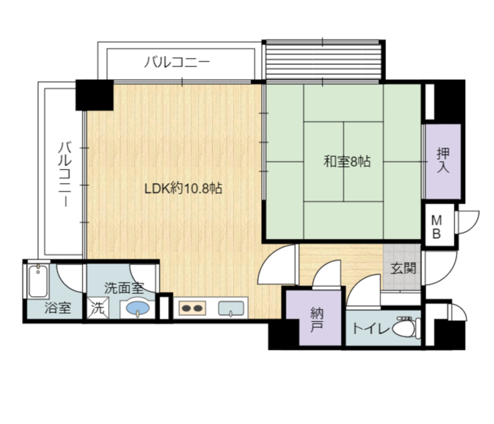 千葉県南房総市白浜町滝口のマンション、アレーヌ白浜701号室の間取り図