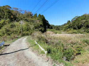 千葉県館山市小原の不動産、山林、キャンプ場、釣り、管理釣り場、２００ｍ程進みます