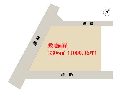 広大売地　館山市犬石　3306㎡（1000.06坪）　3000万円 物件概略図