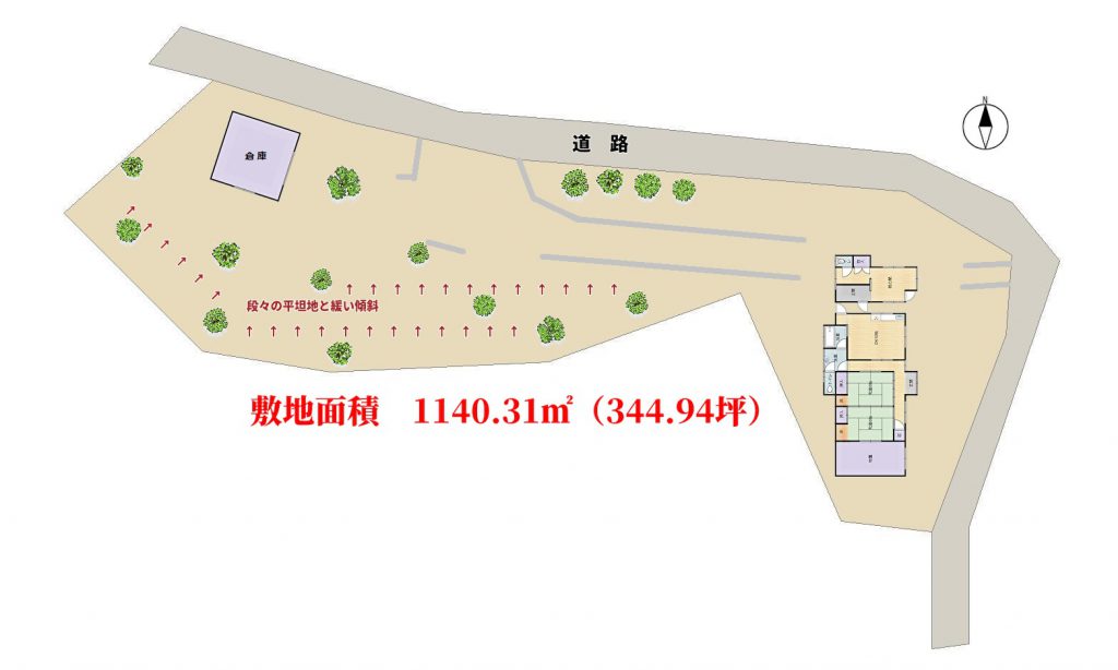 千葉県南房総市安馬谷の不動産、戸建て、敷地配置図