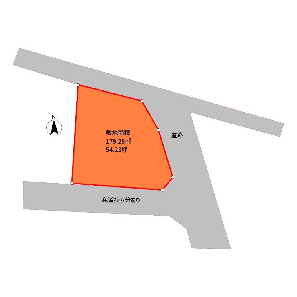 千葉県館山市北条の不動産、売地、住宅用地、敷地概略図