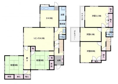 大型売家　館山市下真倉　５ＬＤＫ　850万円 間取り