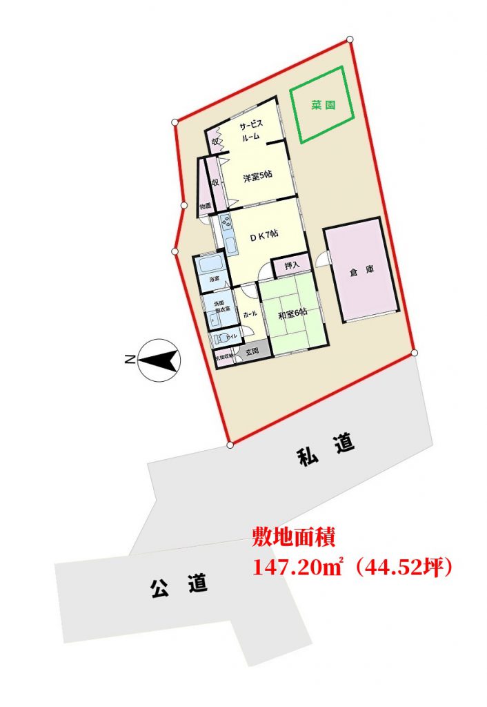 千葉県館山市正木の不動産、戸建て、物件敷地図