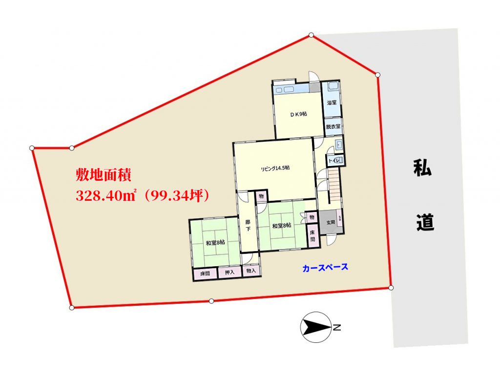 千葉県館山市下真倉の不動産、戸建て、物件敷地図