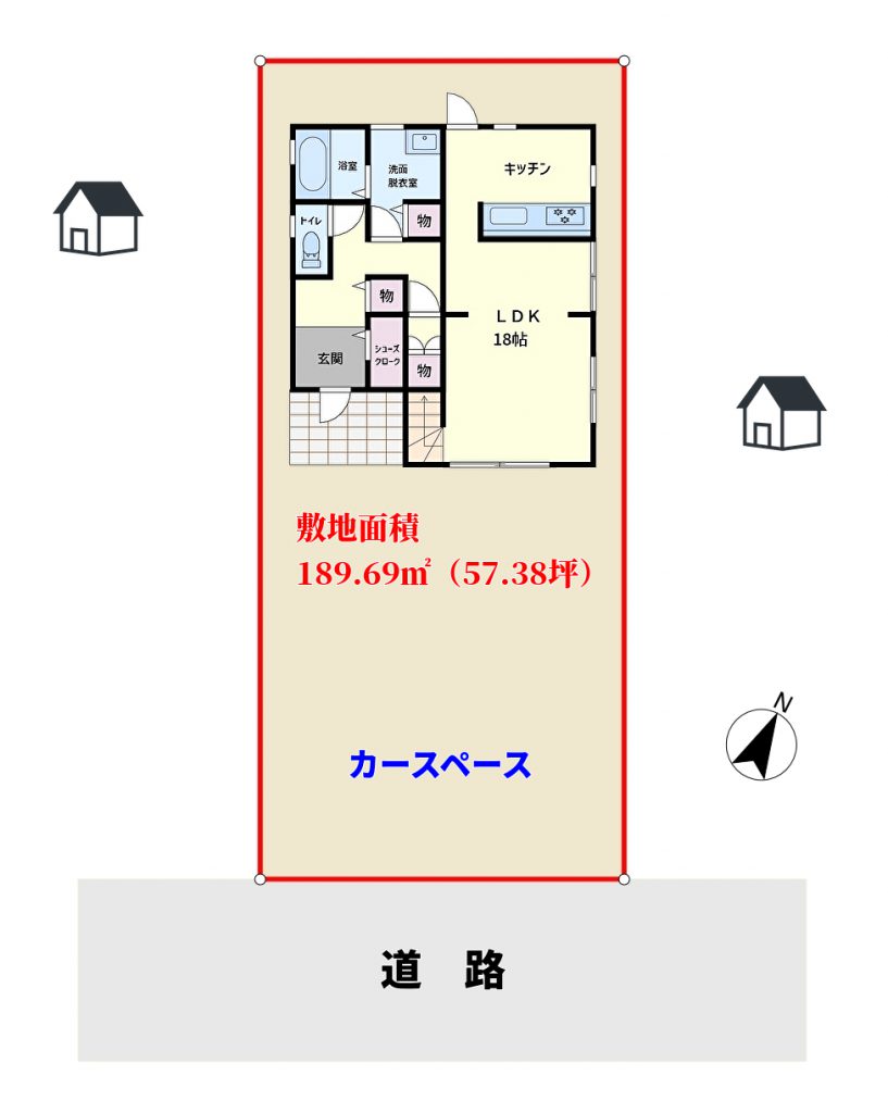 千葉県館山市那古の不動産、戸建て、物件敷地概略図