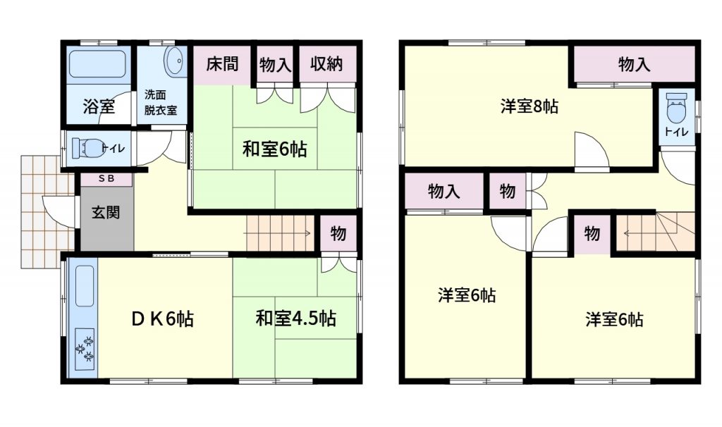 千葉県館山市竜岡の不動産、中古戸建て、物件間取図