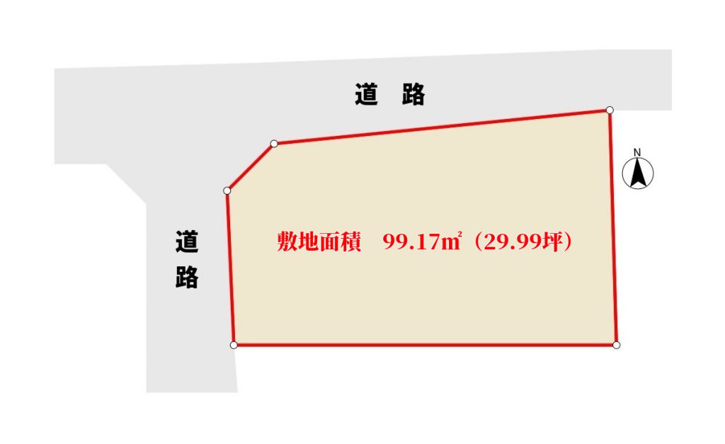 千葉県館山市北条の不動産、土地、海が見える、北条海岸近く、敷地概略図