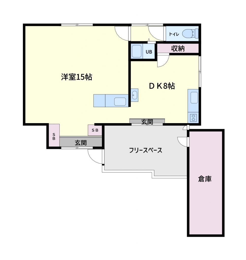 千葉県南房総市千倉町白子の不動産、戸建て、リノベーションハウス、物件間取り図