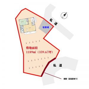 海遠望売別荘　鴨川市宮　３ＬＤＫ＋倉庫　3850万円 物件概略図