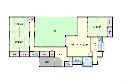 海浜純和風売家　南房総市市部　３ＬＤＫ　2300万円 間取り