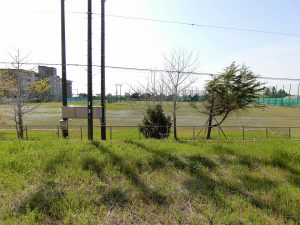 千葉県館山市上野原の不動産、土地、移住用地、向こう側は学校グラウンド