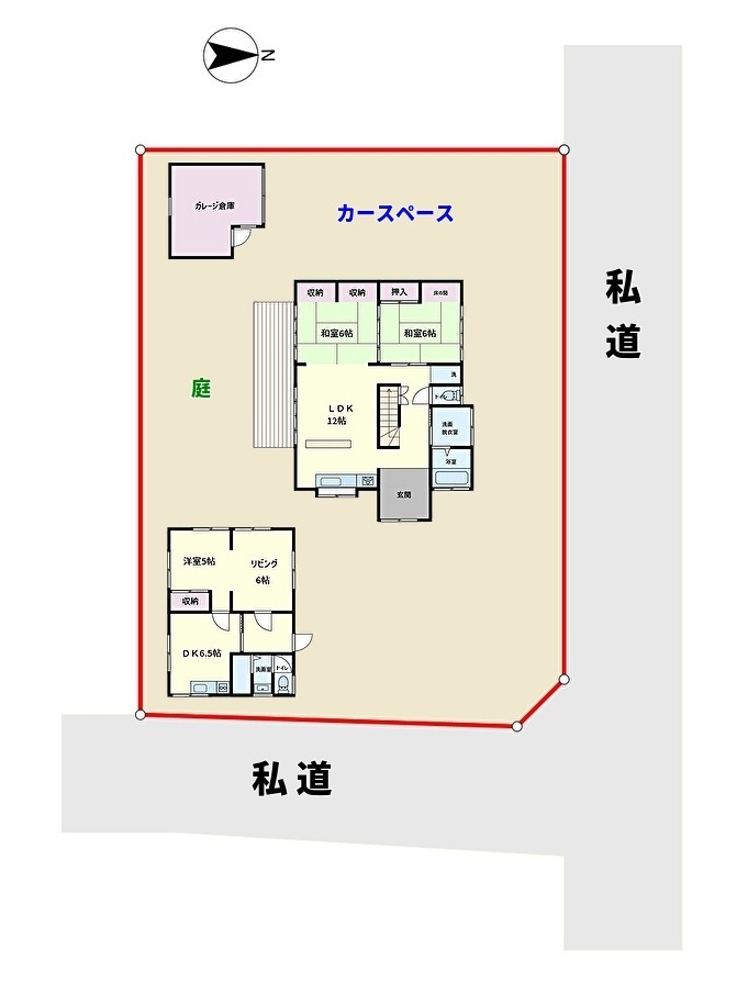 千葉県館山市船形の不動産、戸建て、貸別荘、敷地概略図