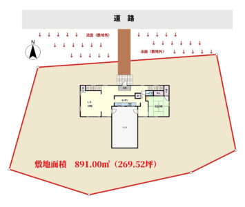 海一望売別荘　館山市坂井　２ＬＤＫ＋展望ロフト　7300万円 物件概略図