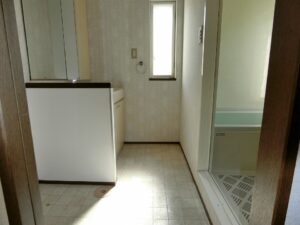 洗面脱衣室を見てます