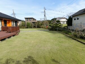 西側から見た庭