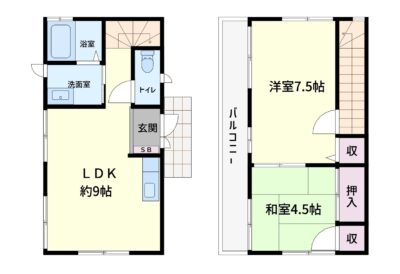 海浜売家　館山市佐野　２ＬＤＫ　950万円 間取り