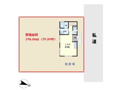 海浜売家　館山市佐野　２ＬＤＫ　950万円 物件概略図