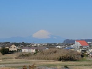 街並みと富士山が見える景色