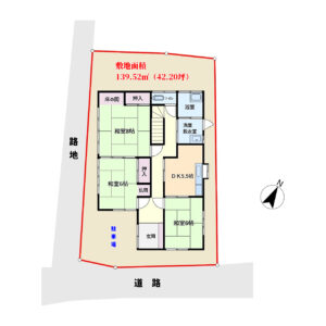 海浜売家　南房総市和田町和田　５ＤＫ　580万円 物件概略図