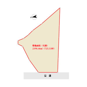 広大売地　南房総市市部　2398.45㎡（725.5坪）　2530万円 物件概略図