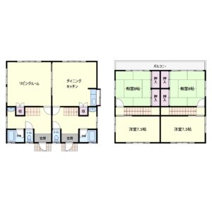 海遠望売別荘　鴨川市来秀　4LDK　1300万円 間取り