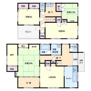 売家　館山市上真倉　4SLDK　1850万円 間取り