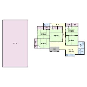 売民家 館山市竜岡 5DK+倉庫 580万円 間取り