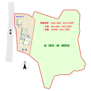 離れ付売家　館山市神余　5LDK＋離れ　3500万円 物件概略図