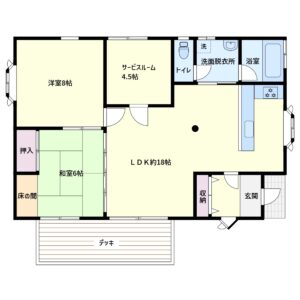 売別荘　館山市神余　2SLDK　1280万円 間取り