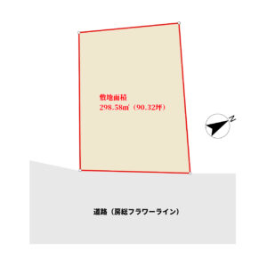 海近売地　南房総市千倉町瀬戸　298.58㎡（90.32坪）　930万円 物件概略図