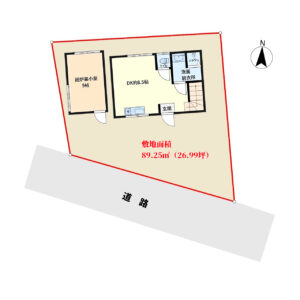 小屋付売別荘　館山市浜田　1DK＋囲炉裏小屋　1150万円 物件概略図