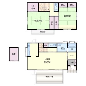 売別荘　館山市佐野　2LDK　1750万円 間取り