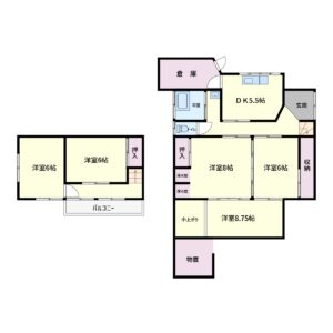 海浜売家　南房総市千倉町平舘　4SDK　570万円 間取り