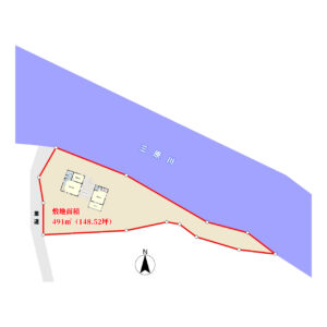 売ミニログハウス　南房総市和田町下三原　1LDK＋ロフト他　850万円 物件概略図