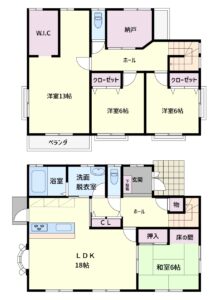 売家　館山市湊　4SLDK　2850万円 間取り