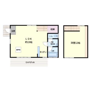 売別荘　南房総市平久里下　1LDK　1480万円 間取り
