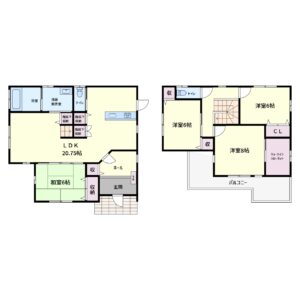 売家　館山市湊　4SLDK　2680万円 間取り