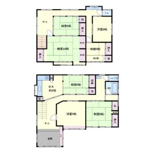 売家　南房総市富浦町宮本　5LDK　1980万円 間取り