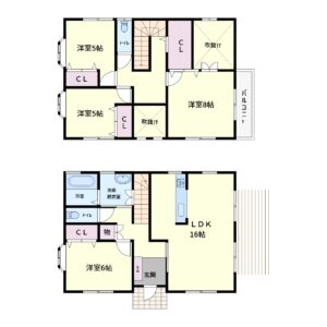 売家　館山市那古　4LDK　1630万円 間取り