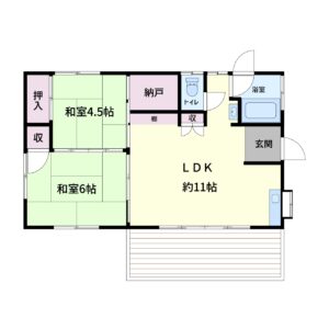 海浜売家　館山市塩見　2LDK　650万円 間取り