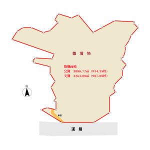 海一望広大売地 館山市伊戸 実測 3263.08㎡(987.08坪) 7500万円 物件概略図